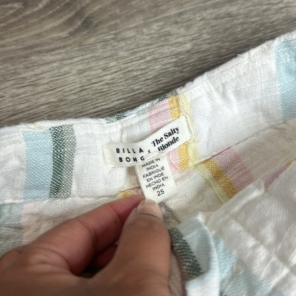 NEW Billabong x The Salty Blonde Multi Striped Tapered Straight Leg Pants Sz 25 - Picture 3 of 12